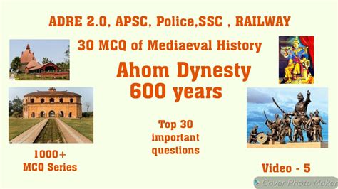 Ahom Dynesty Assam History Important MCQ For ADRE 2 0 Assam Police