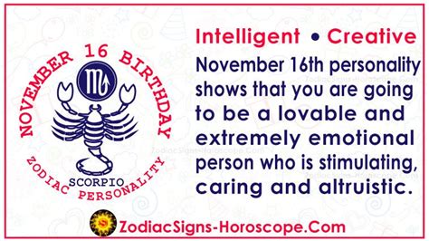 16 De Noviembre Zodiaco Escorpio Horóscopo Cumpleaños Personalidad Y