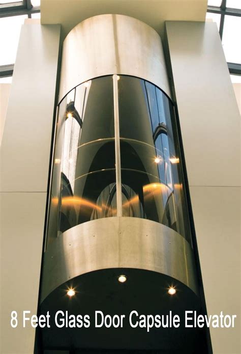 8 Feet Glass Door Capsule Elevator Capacity 9 Person Maximum Speed