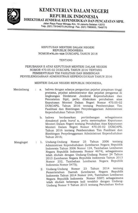 Keputusan Menteri Dalam Negeri No 47005 1828 Tahun 2018 Tentang