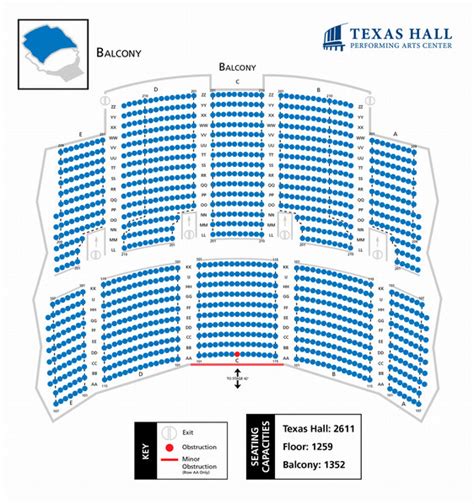 Click on image to get Seating Diagram pdf: UT Arlington Texas Hall