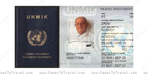 Kosovo Unmik Travel Document 2005 — 2007