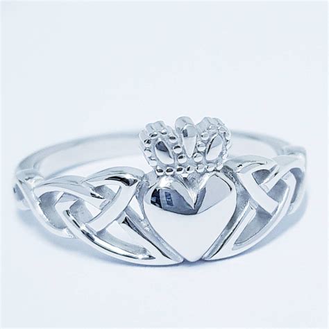 Sterling Silver Claddagh Ring Celtic Knot Claddagh Ring By