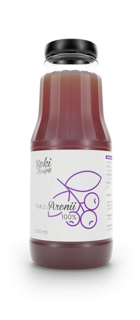 Sok z aronii 300ml butelka 100 naturalny tłoczony źródło witaminy C