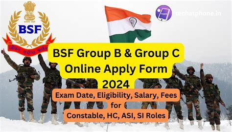 Bsf Group B And Group C Recruitment 2024 Online Apply Form For Constable