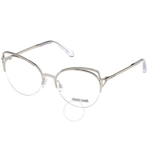 Roberto Cavalli Ladies Silver Tone Cat Eye Eyeglass Frames Rc5076 16 54 664689998081