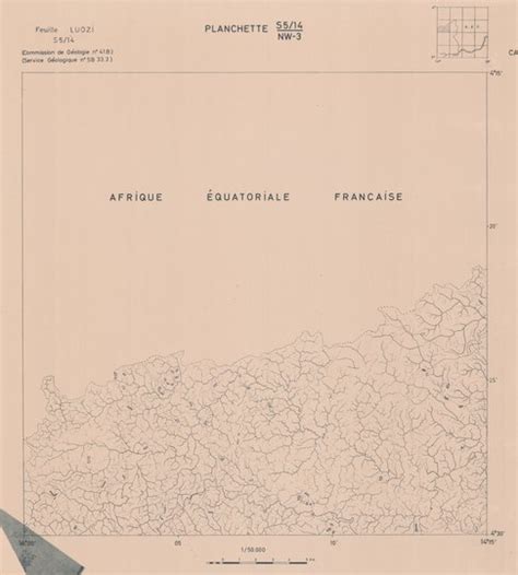 Carte géologique du Congo belge et du Ruanda Urundi Feuille de Luozi