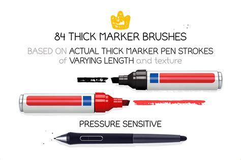 Ai Thick And Dry Marker Brushes Design Cuts