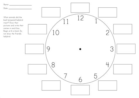 Clock Face Template Worksheets - WorksheetsCity