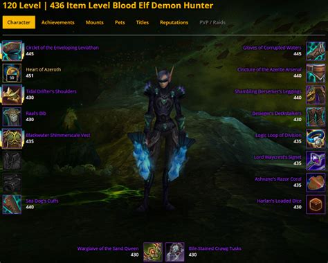 SOLD 436 Blood Elf Demon Hunter WoD Challenge Mode Weapon Xmogs