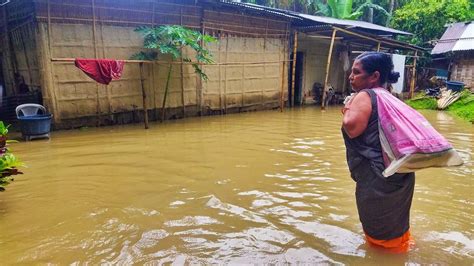 Flood Hits 11 Assam Districts Erosion More Worrying