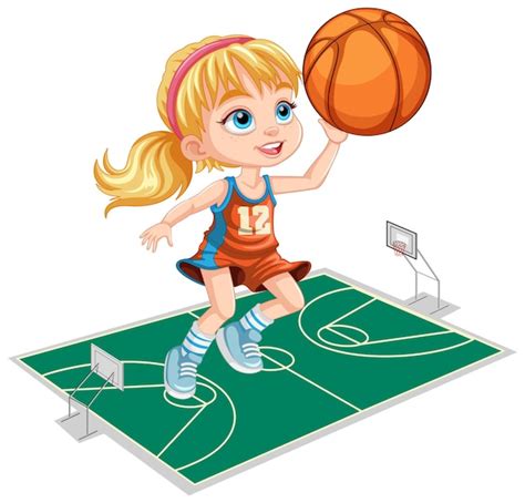 Personnage De Dessin Anim Mignon Joueur De Basket Ball Vecteur Gratuite