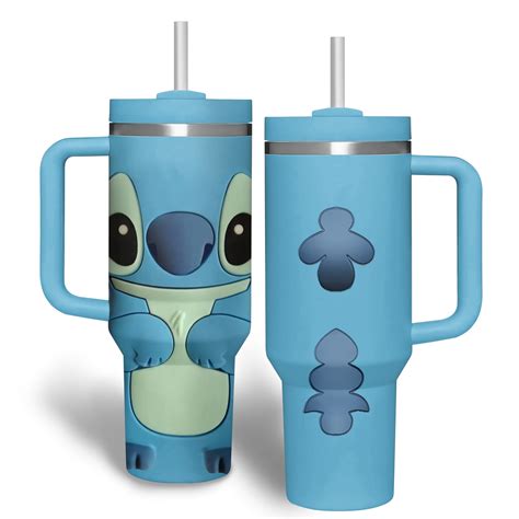 Lilo Stitch Cartoon Custom Stanley Quencher 40oz Stainless Steel