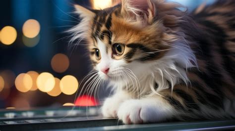 Image Photographique De Fond D Cran Hd De Chat Mignon Photo Premium