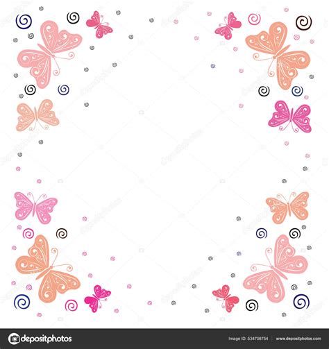 Butterfly And Flower Border Clipart