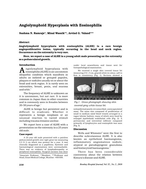 (PDF) Angiolymphoid Hyperplasia with Eosinophilia