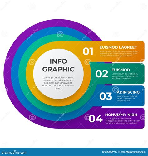 Circle List Infographic Element Template Vector 4 Points Stock Vector