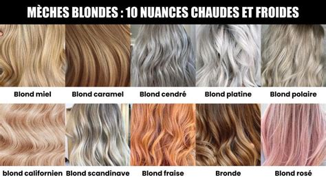 Mèche blonde 50 nuances de couleurs aux tons chauds et froids