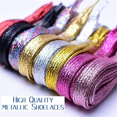 Metallic Shoelaces Gold Shoe Laces Iridescent Shoelaces Etsy Shoe