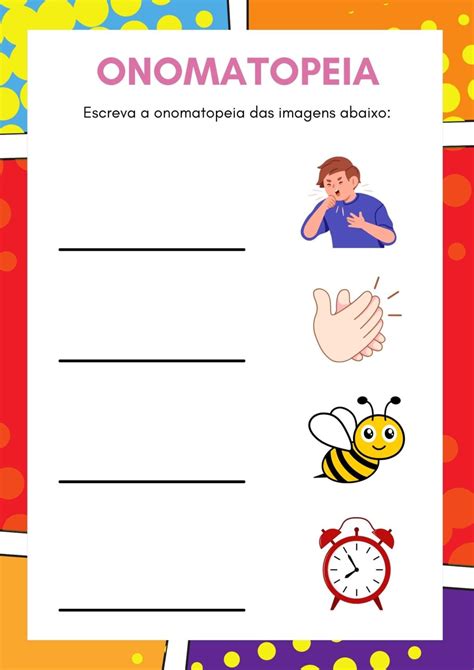 Atividade de Onomatopeia para 1º 2º e 3º Ano Tec Sala de Aula