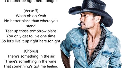 Tim Mcgraw Here Tonight Lyrics Hd Damn Country Music Youtube