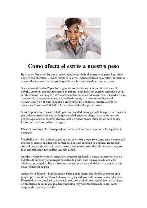 Como Afecta El Estr S A Nuestro Peso Pdf Descarga Gratuita