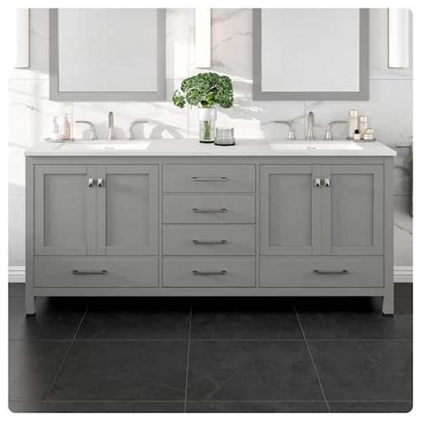 Reviews For Eviva Aberdeen 78 In Double Sink Gray Bath Vanity With