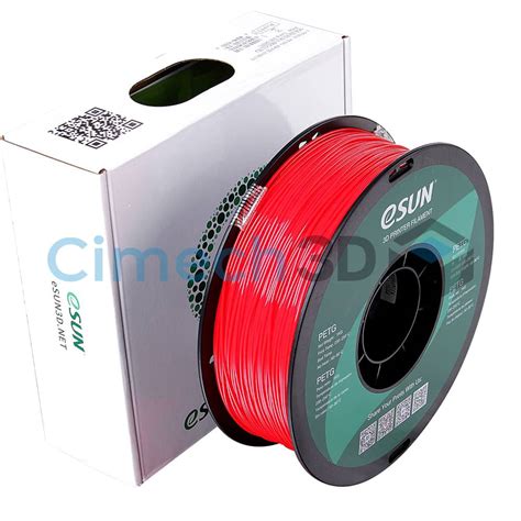 Filamento PETG Rojo Solido Marca ESun 1Kg Cimech 3d