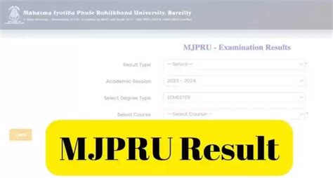 MJPRU Result 2024 OUT B A M A B Sc 1st 2nd 3rd Semester Mjpru Ac In