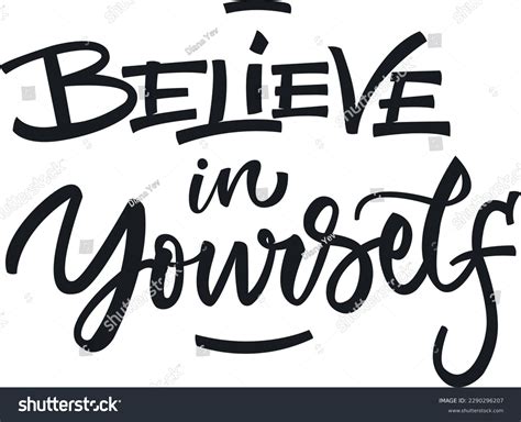 Believe Yourself Calligraphy Lettering Card Stock Vector Royalty Free