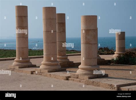 The Remains Of Herod S Palace In Caesarea Stock Photo Alamy