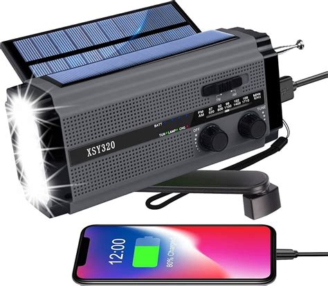 N Dradio Med Lygte H Ndsving Solpanel Og Mah Powerbank