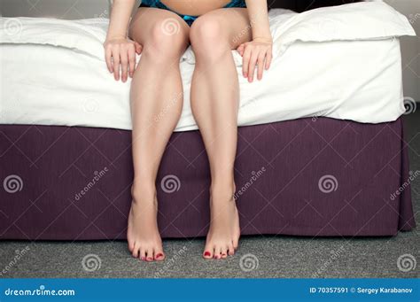 Groomed Female Legs In Bed Stock Image Image Of Hotel 70357591