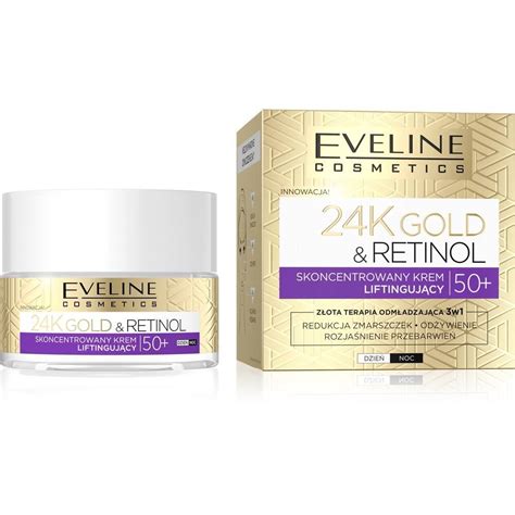 EVELINE 24K Gold & Retinol Skoncentrowany krem liftingujący 50+ dzień ...