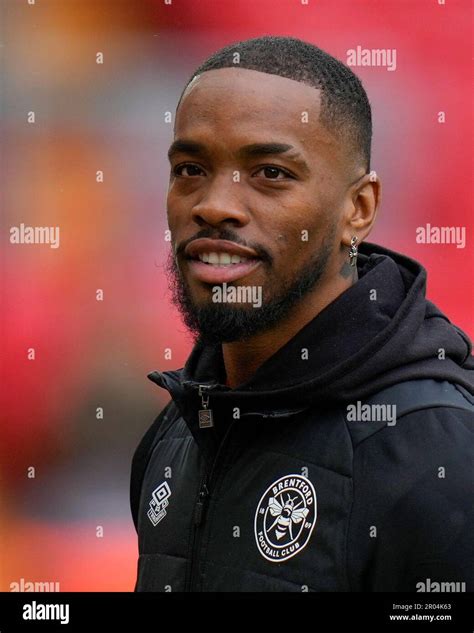 Ivan Toney Of Brentford Inspects The Pitch Before The Premier