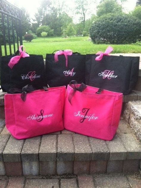 Personalized Bridesmaid Totes Monogrammed Set Of 7 Etsy Ts For Wedding Party Bridesmaids