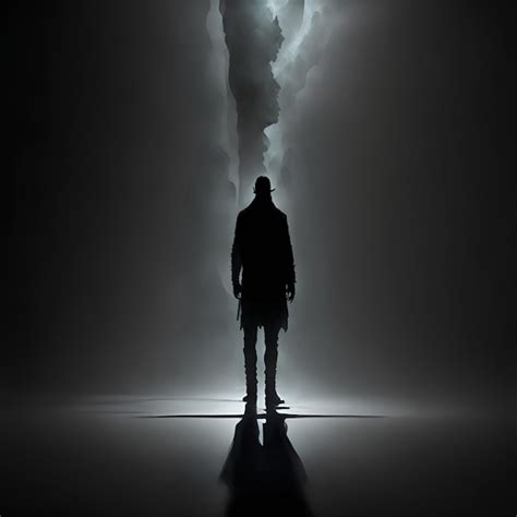 Premium Photo | A mysterious silhouette of a figure standing in a void ...