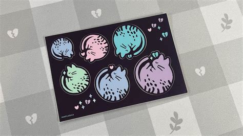 Sleeping Kitties Sticker Sheets by Mintlodica® Bring joy to your workspace!