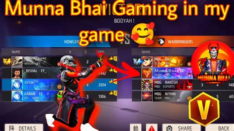 MUNNA BHAI GAMING IN MY GAME BEST COMEBACK CS RANK MATCH GARENA FREE