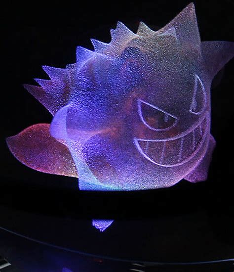 Gengar Large Crystal Pokeball 3D LED Laser Engraved 80mm Large Etsy