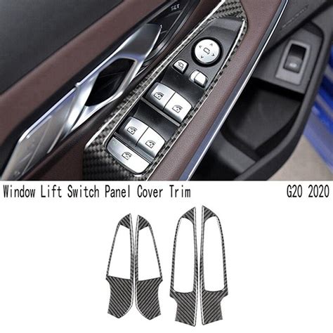 Pcs Carbon Fiber Window Switch Panel Cover Trim For Series G