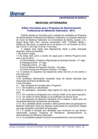 MEDICINA VETERINÃ RIA Unimar