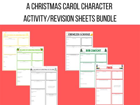 A Christmas Carol Character Activity Revision Sheets Teaching Resources