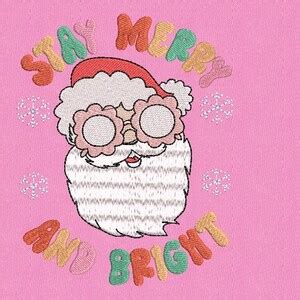 Stay Merry And Bright Embroidery Design Christmas Embroidery Design