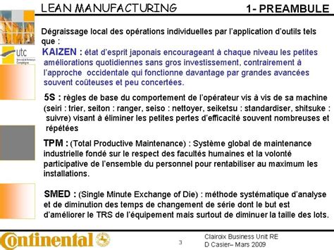 LEAN MANUFACTURING LE KAIZEN 1 Clairoix Business Unit