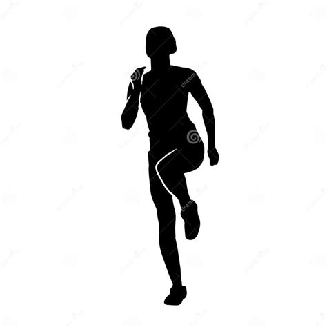 Silhouette Of A Female Run Athlete In Action Pose Stock Vector Illustration Of Figure Woman