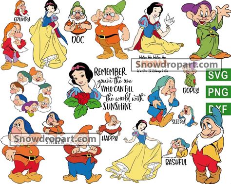 Snow White And Seven Dwarfs Svg Bundle Seven Dwarfs Svg Snow White Svg