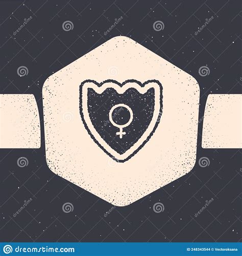 Grunge Gender Icon Isolated On Grey Background Symbols Of Men And Women Sex Symbol Monochrome