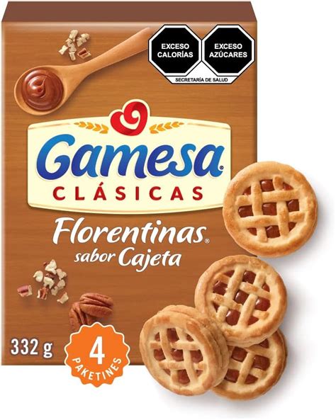 Galletas Gamesa Florentinas Sabor Cajeta 4 Paketines 332 G 332 Gramo