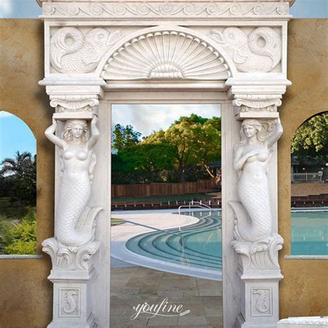 Pure Hand Carved Luxury Arch Marble Doorway Decor Mok1 124